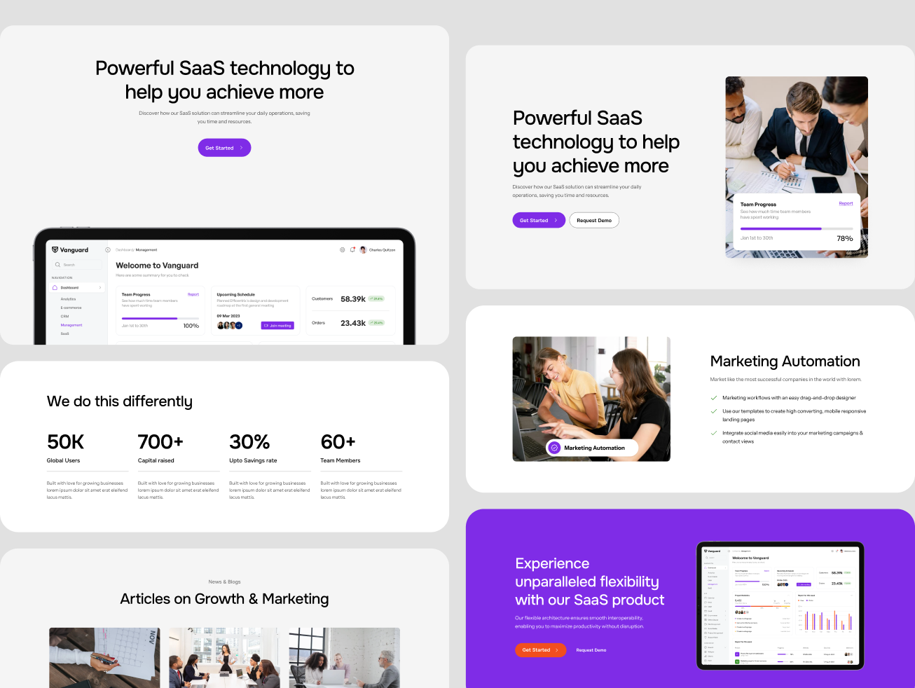 Vanguard Multipurpose SaaS Website UI Kit