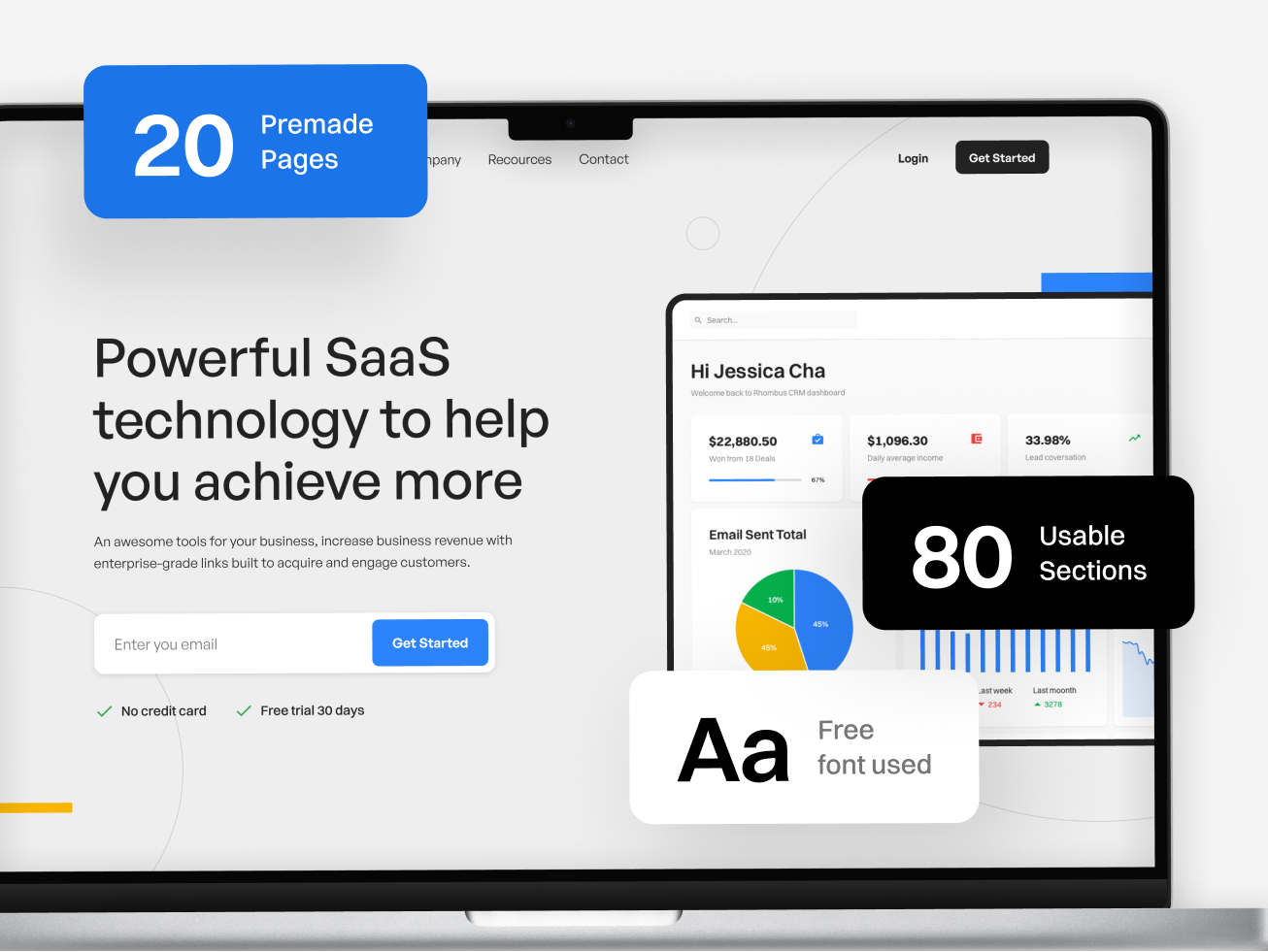 Worthy : Super-simple SaaS Website UI Kit Template