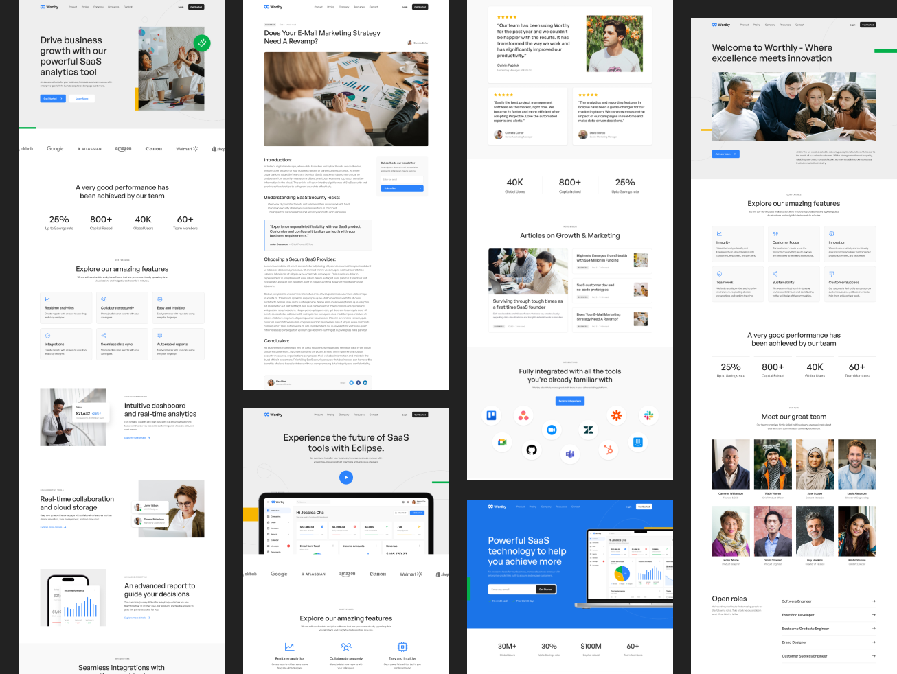 Worthy : Super-simple SaaS Website UI Kit Template