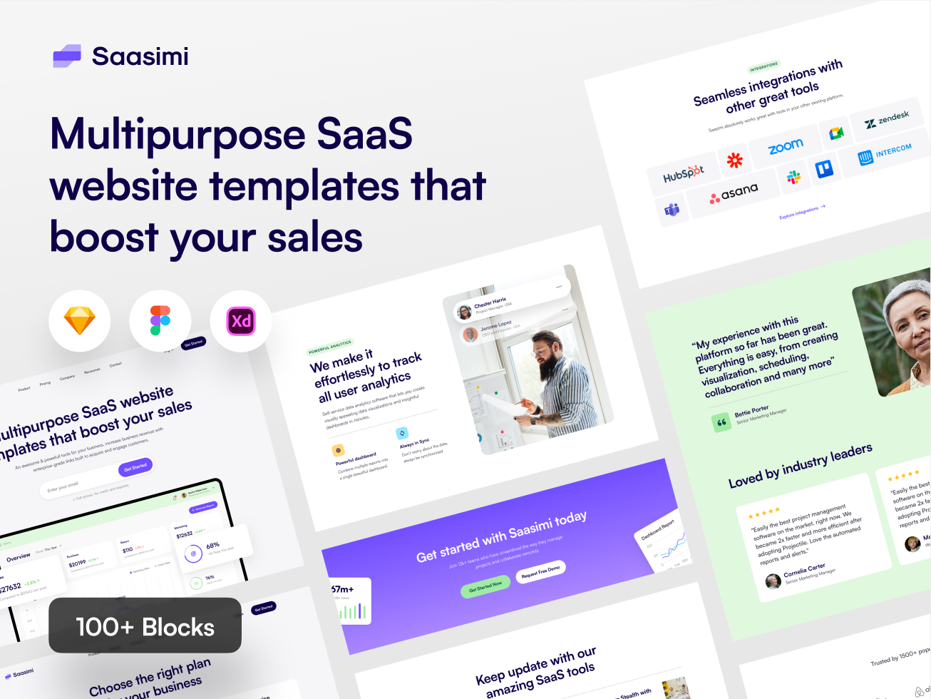 Saasimi : Multipurpose SaaS Website UI Kit Templates