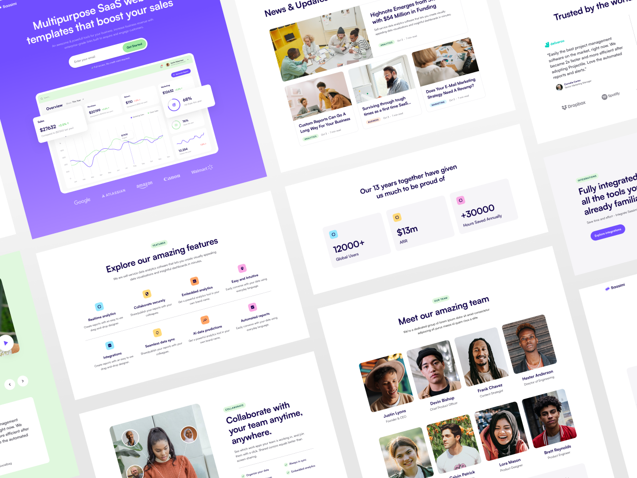 Saasimi : Multipurpose SaaS Website UI Kit Templates