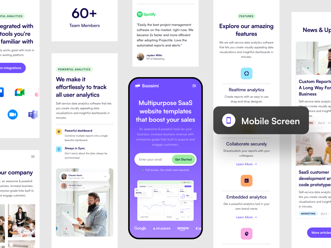 Saasimi : Multipurpose SaaS Website UI Kit Templates