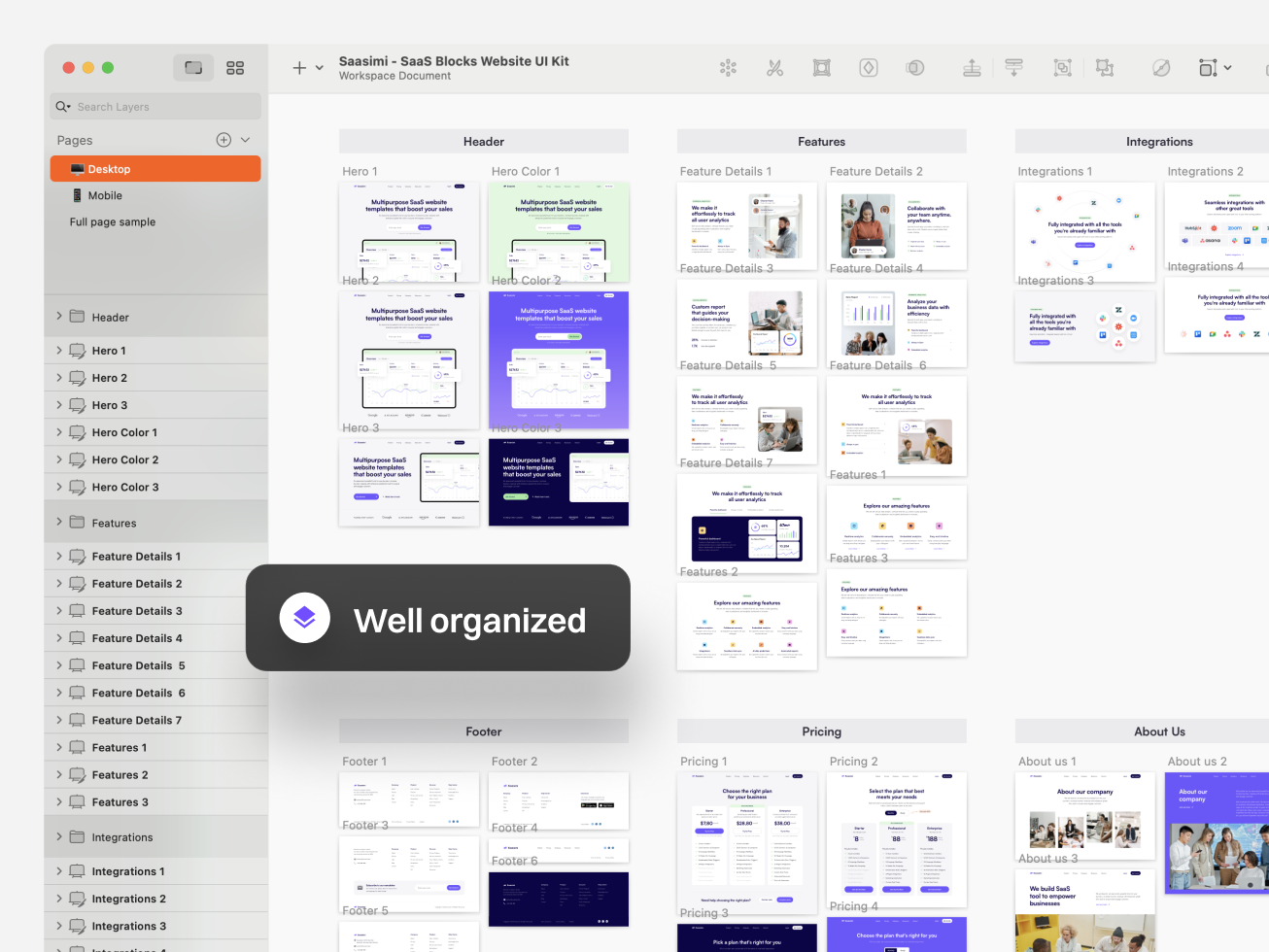 Saasimi : Multipurpose SaaS Website UI Kit Templates