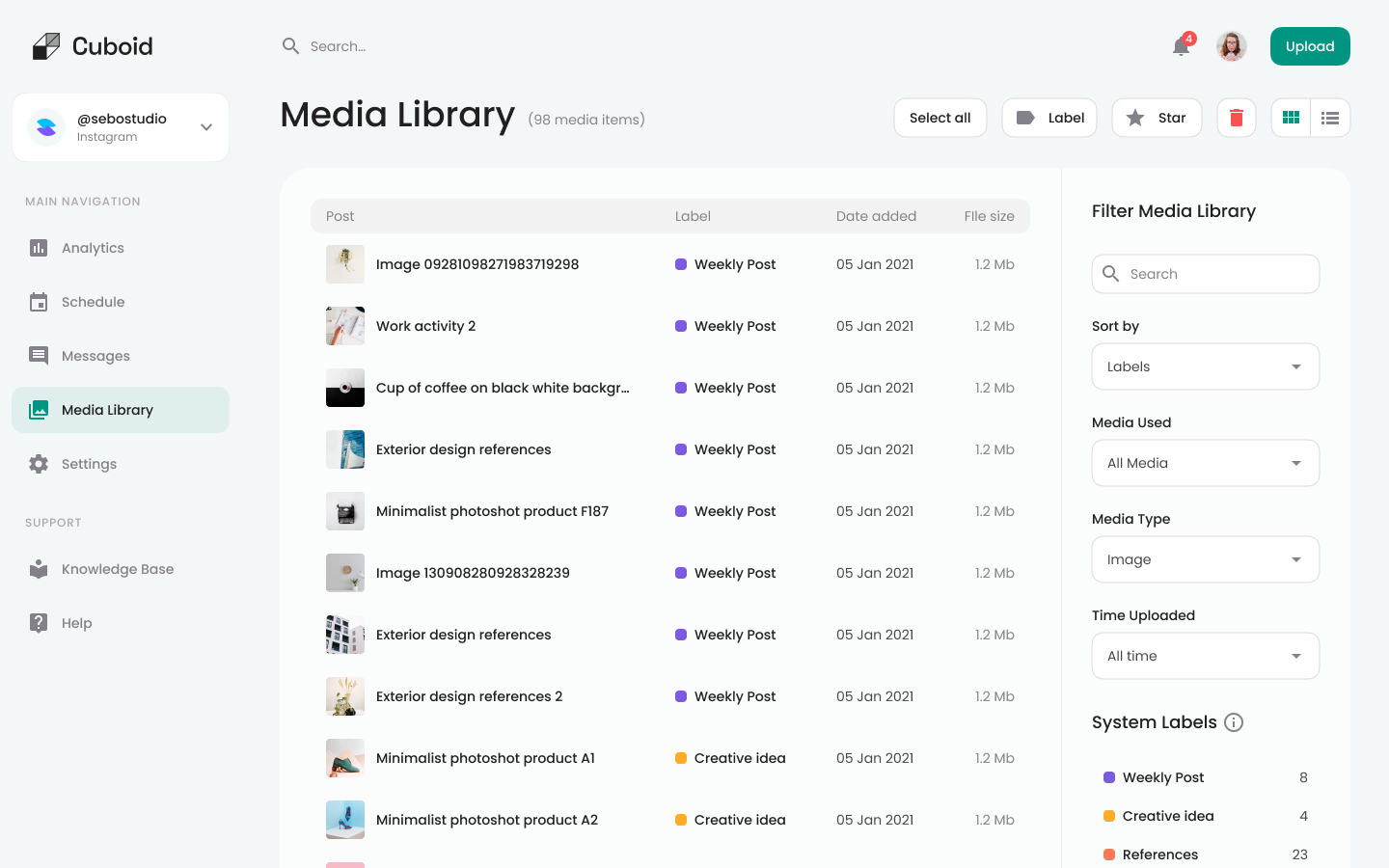 Media Library List