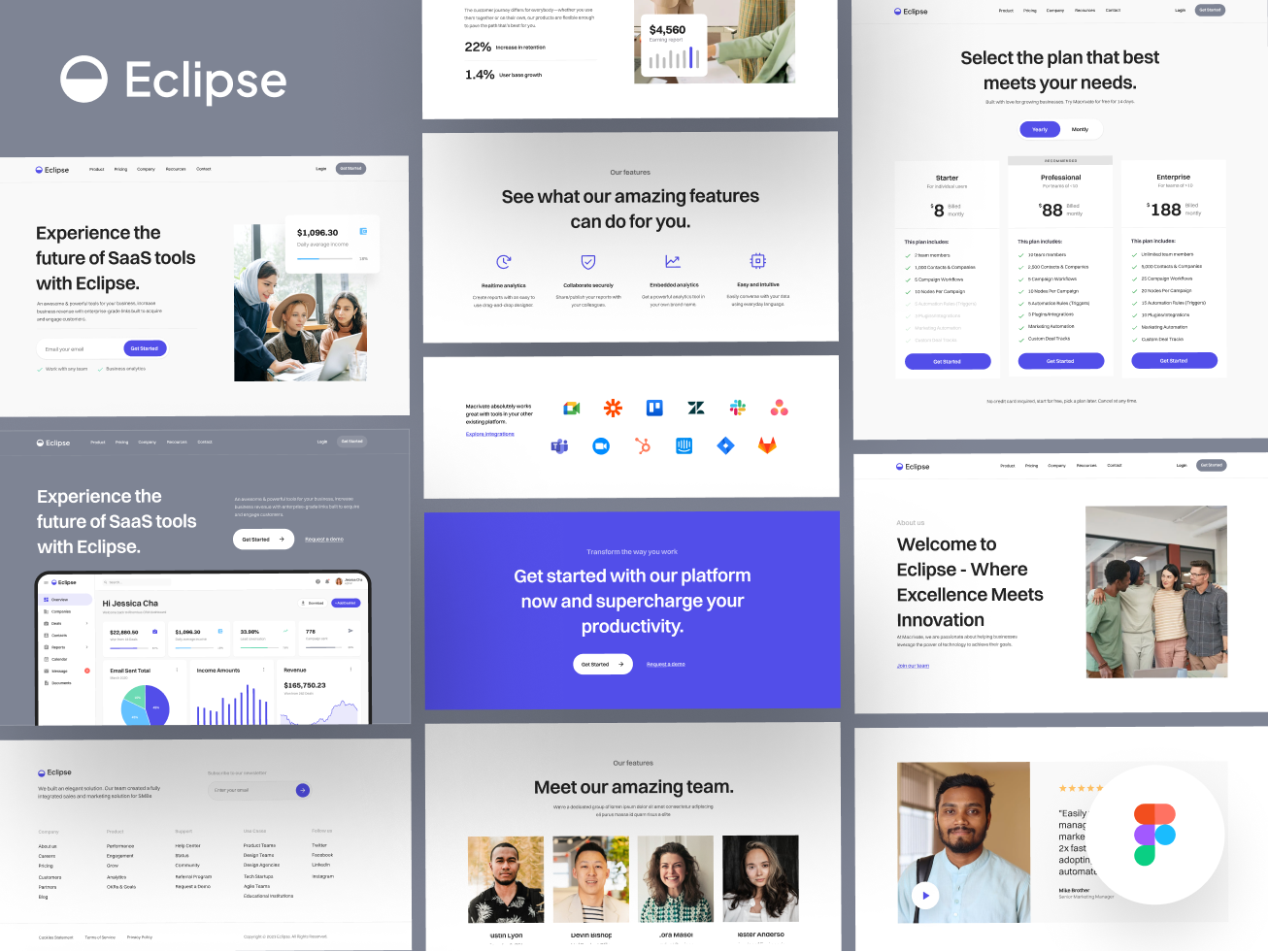 Eclipse : SaaS Website UI Kit Template
