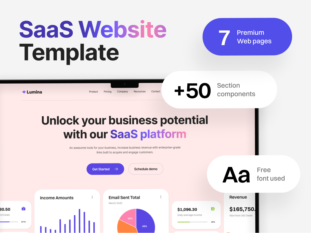 Lumina : SaaS Website UI Kit Template