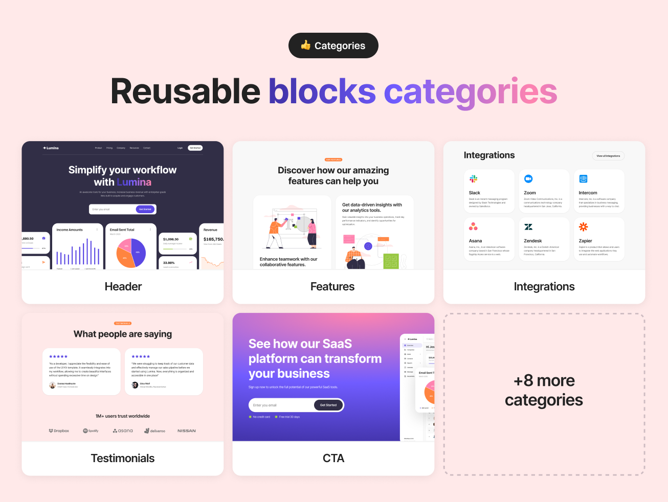 Lumina : SaaS Website UI Kit Template