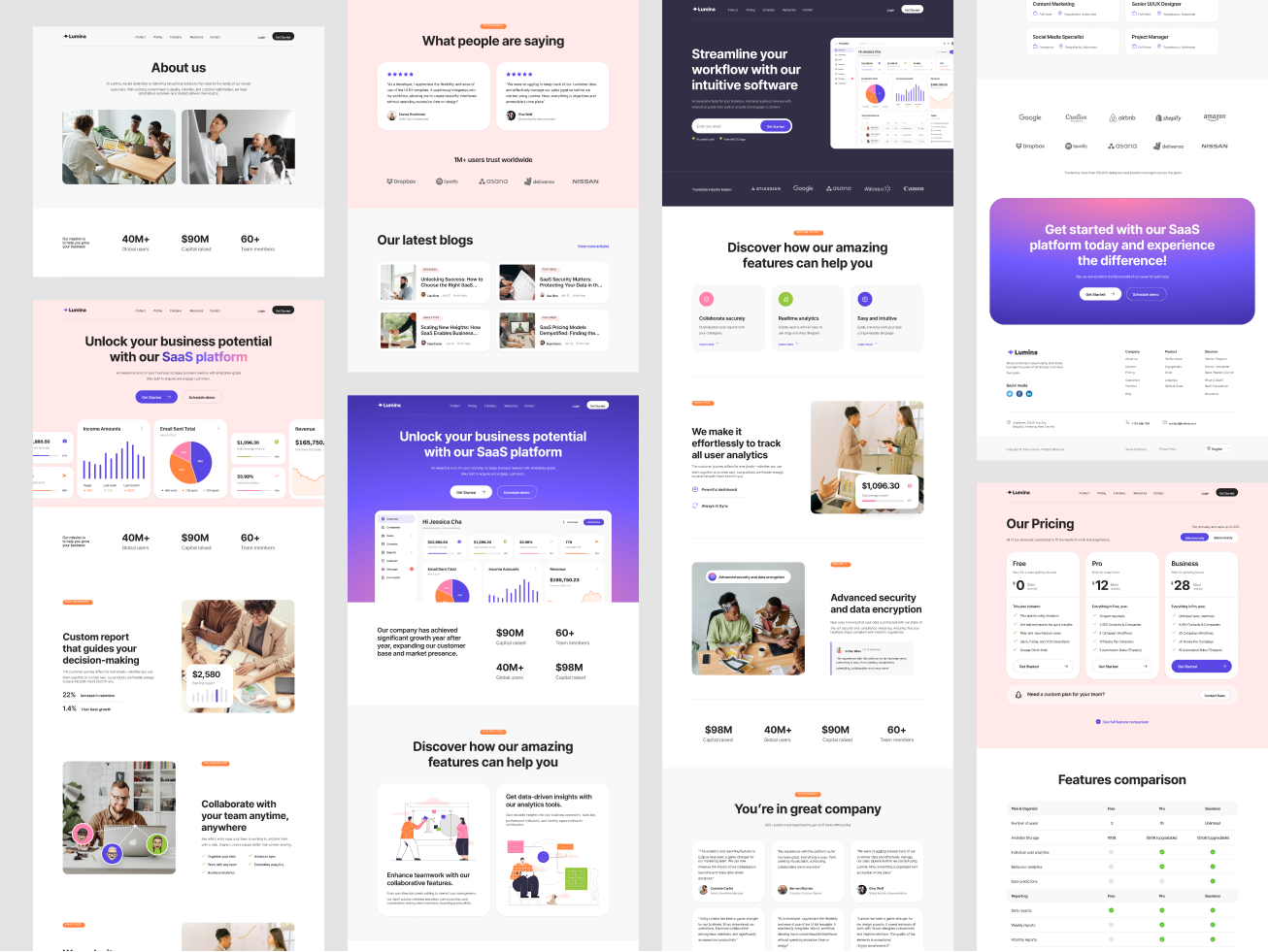 Lumina : SaaS Website UI Kit Template
