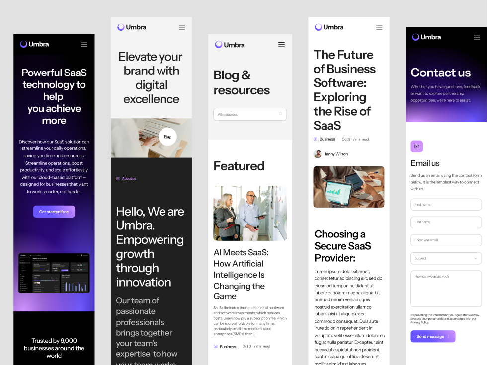 Umbra Multipurpose SaaS & Agency Design Template
