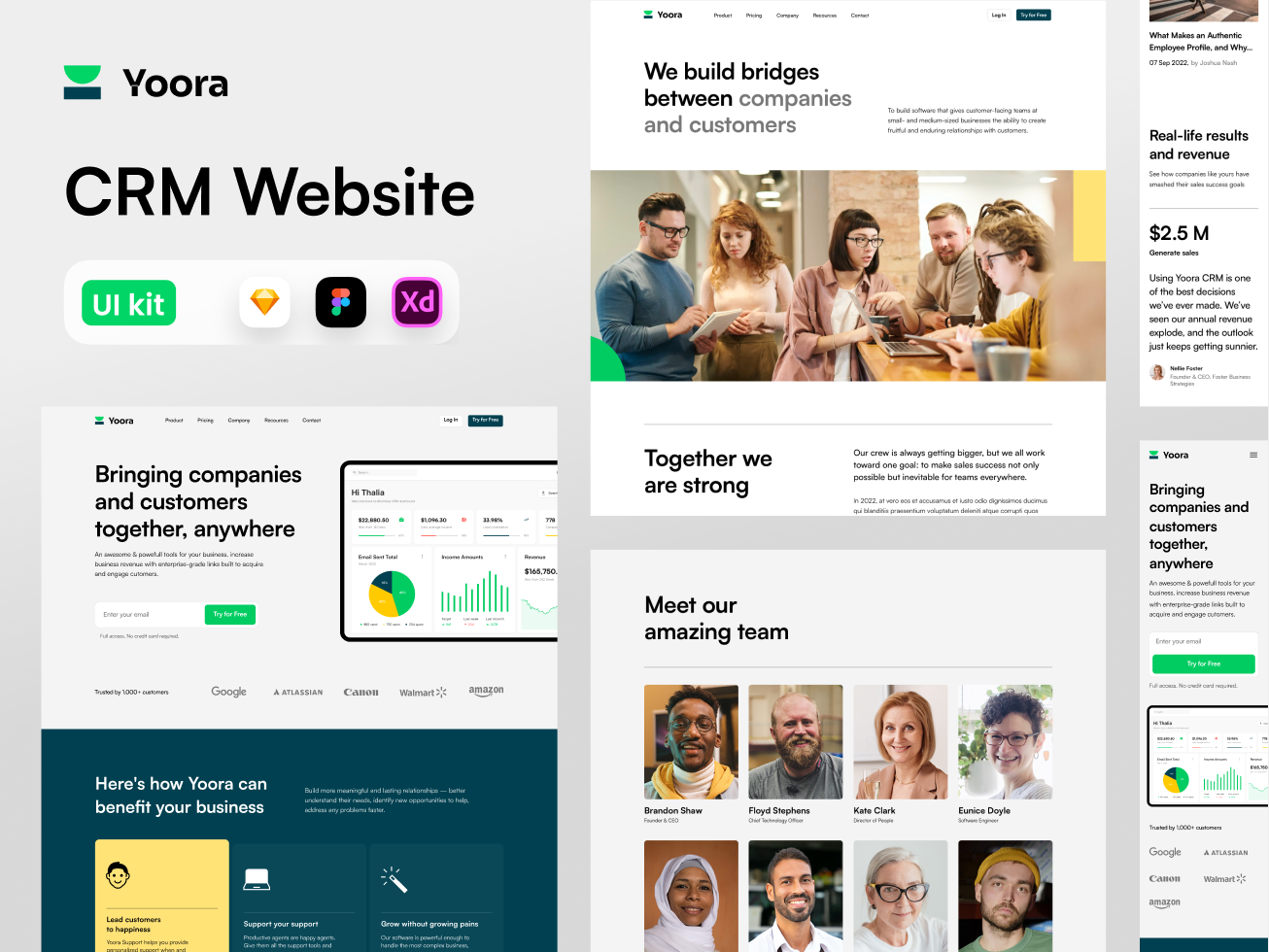 Yoora : CRM Website Landing Page UI Kit
