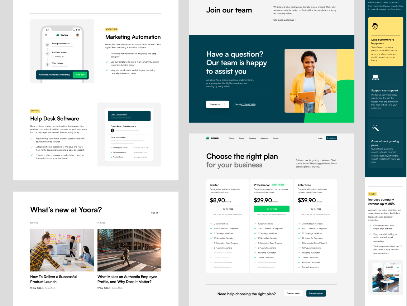Yoora : CRM Website Landing Page UI Kit